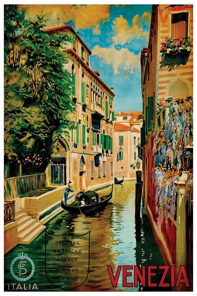 T14 Vintage 1920’s Italy Venice Venise Le Lido Travel Poster A1/A2/A3/A4